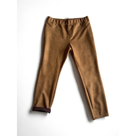 Falls Creek Suede Leather Pants Womens 18 Brown Lined Western Rodeo - Picture 4 of 16